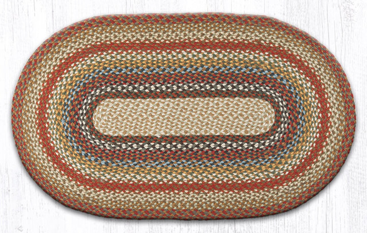 Earth Rugs C-300 Honey / Vanilla / Ginger Oval Braided Rug 27" x 45"